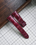 Ruby Burgundy handcrafted alligator watch strap