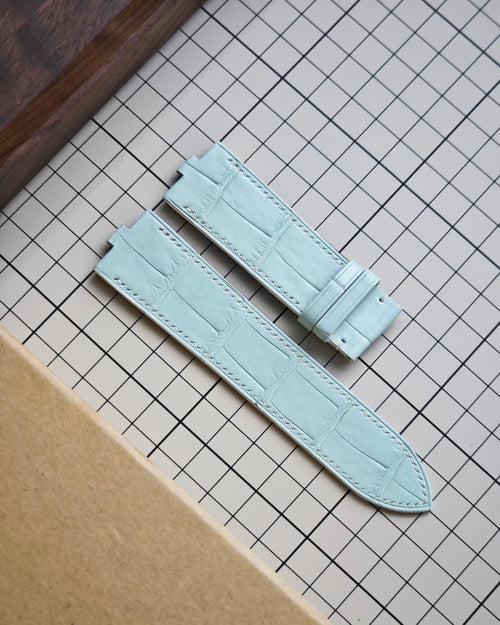 Arctic Frost handcrafted alligator watch strap