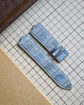 Nebula Blue handcrafted alligator watch strap