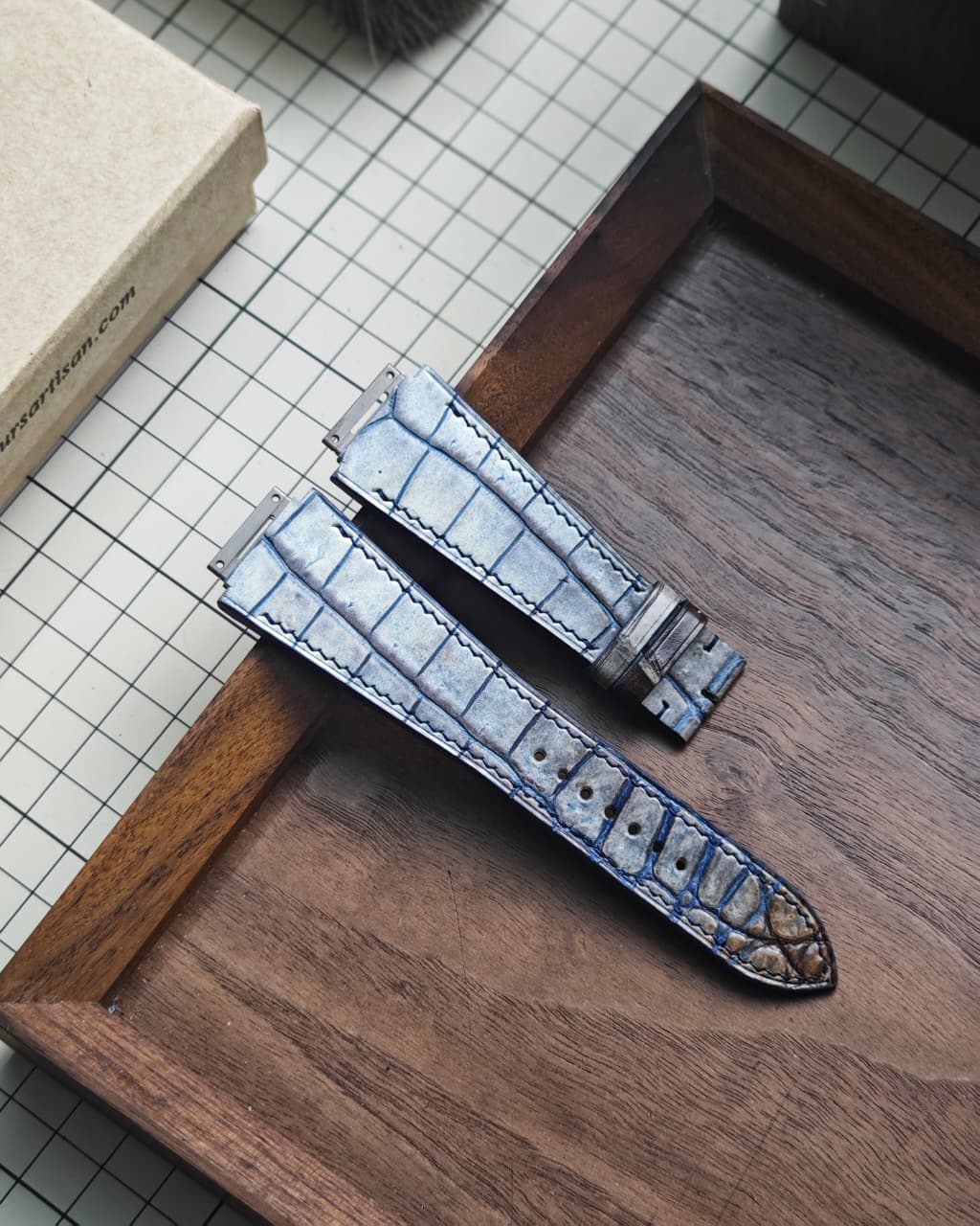 Glacier Silver handcrafted alligator watch strap