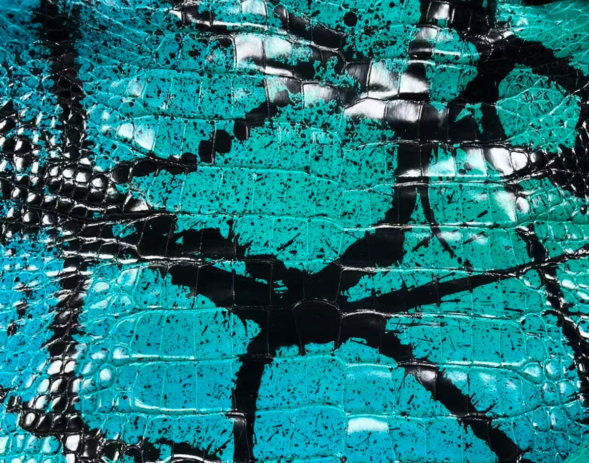 Turquoise Splash alligator hide