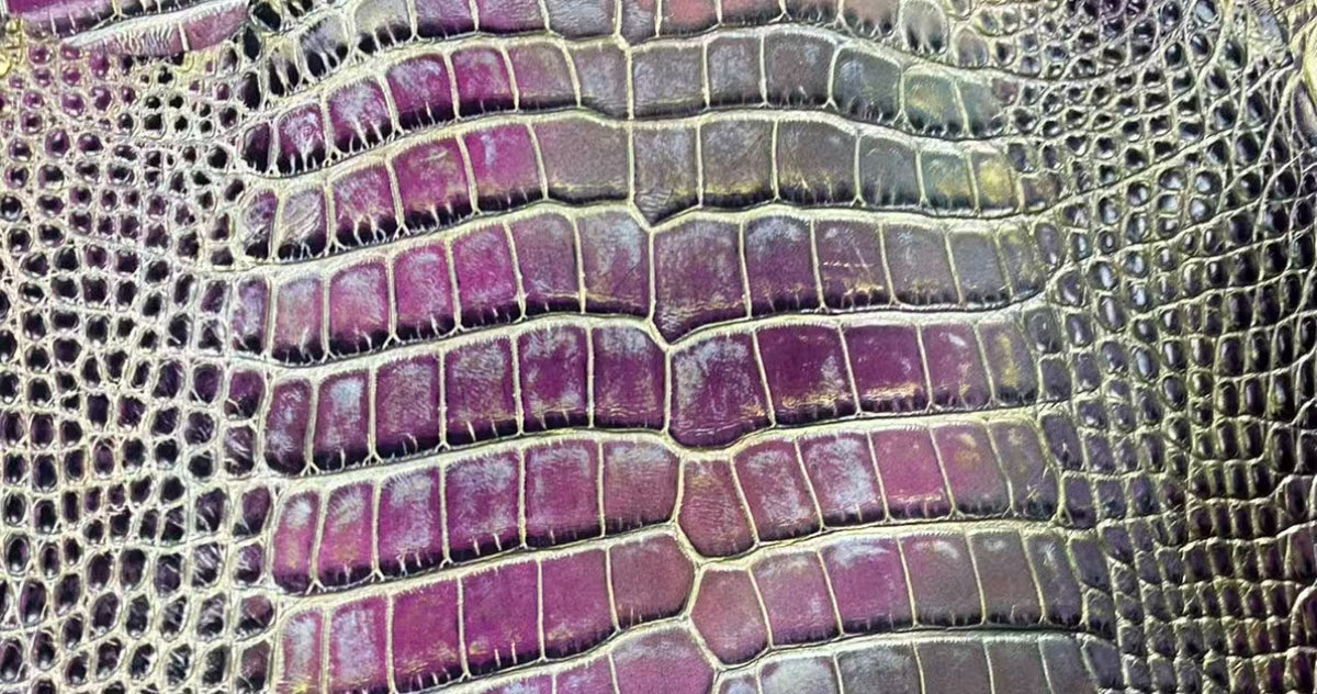 Plum Patina alligator hide