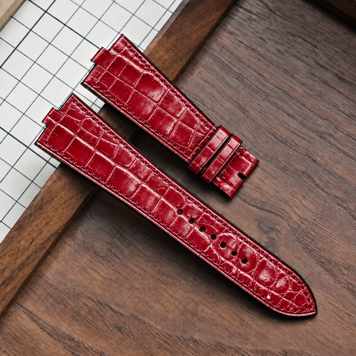 Crimson Gloss alligator strap