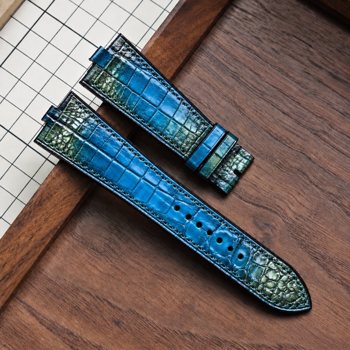 Deep Sea Teal alligator strap