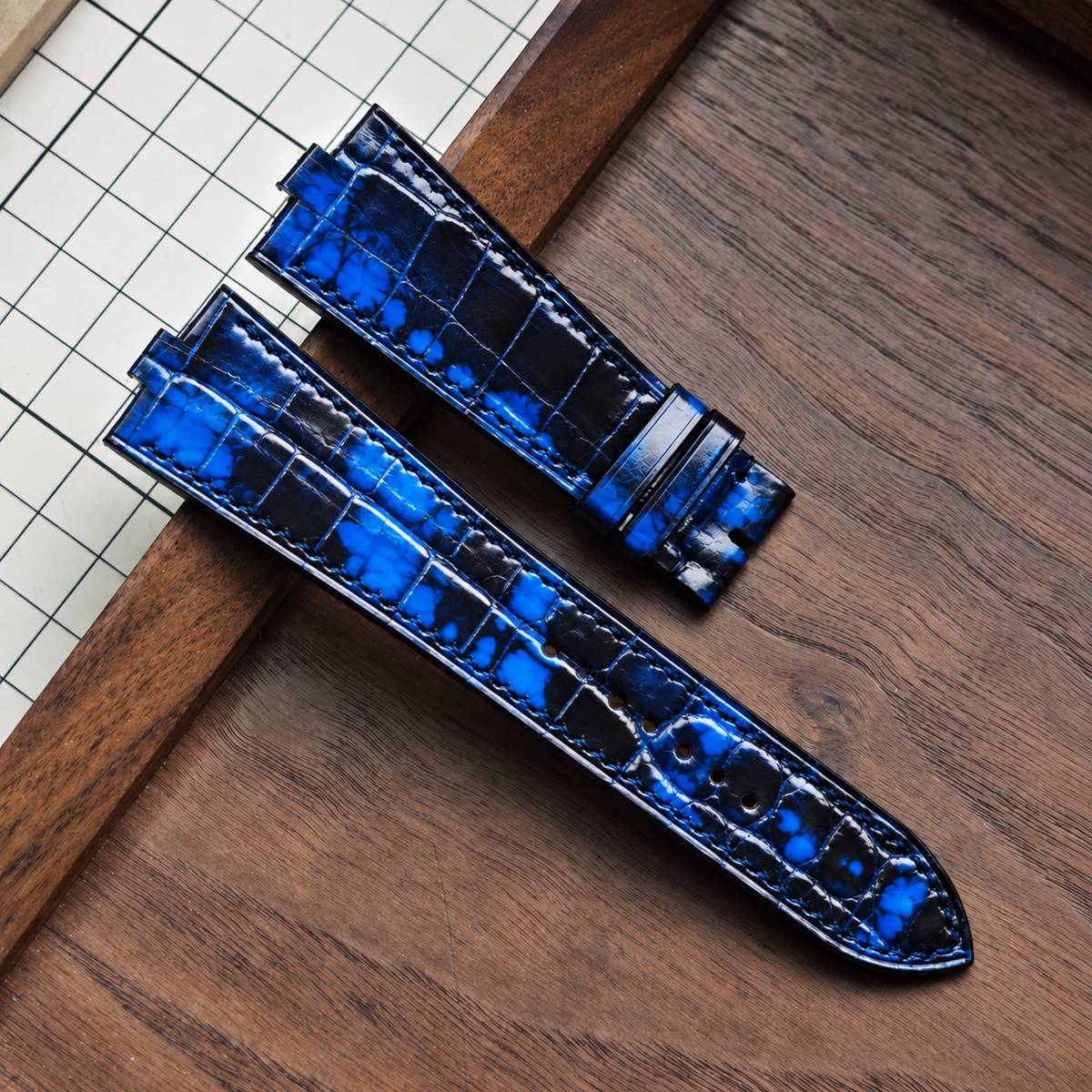 Electric Sapphire alligator strap