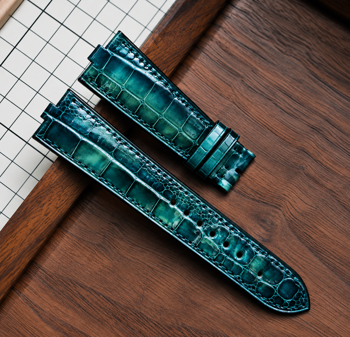 Lagoon Emerald alligator strap