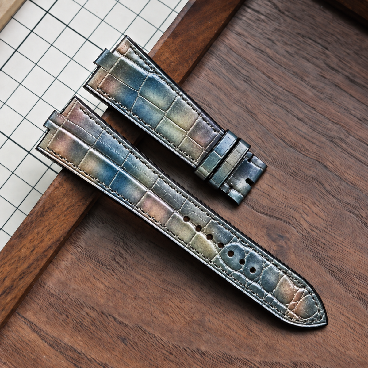 Opal Mist alligator strap