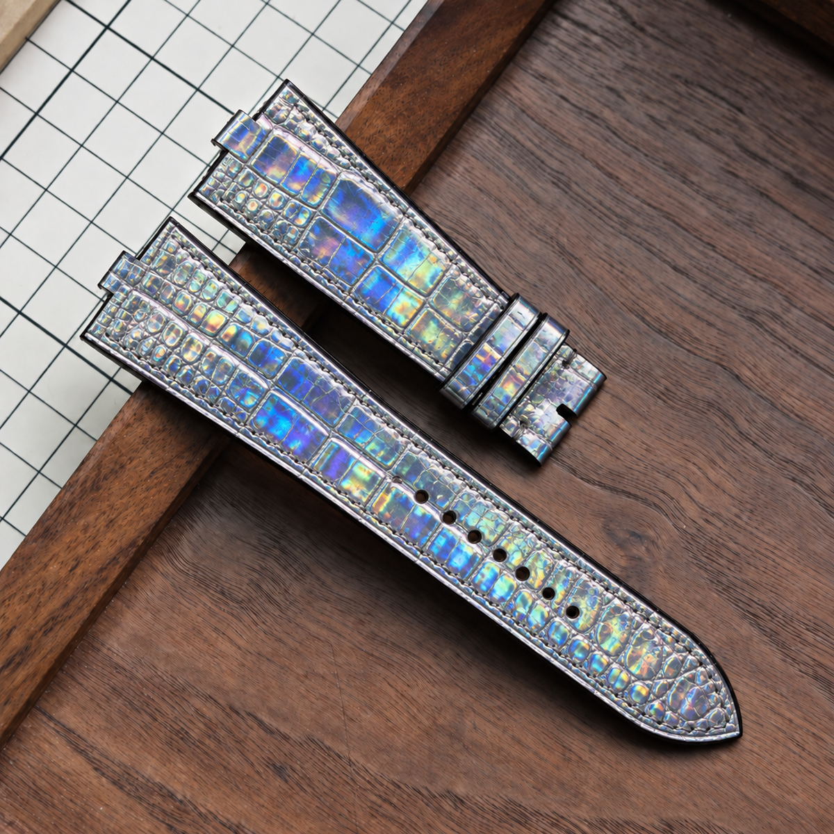 Prism Silver alligator strap